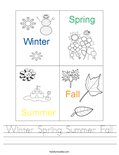 Winter Spring Summer Fall Worksheet