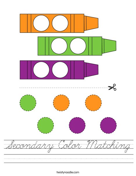 Secondary Color Matching Worksheet