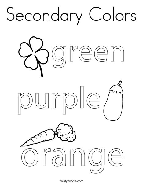 Secondary Colors Coloring Page - Twisty Noodle