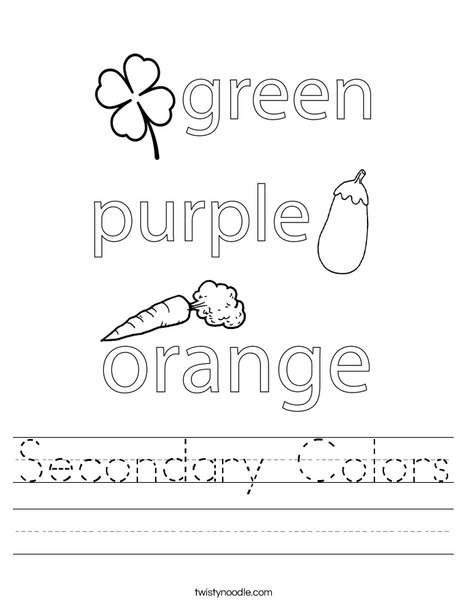 Secondary Colors Worksheet