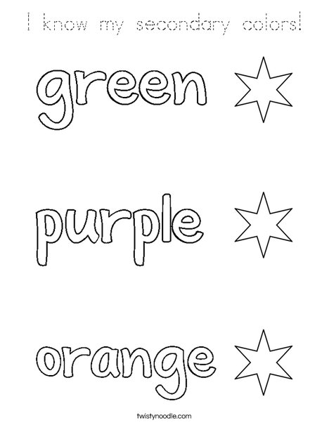 Secondary Colors Coloring Page