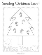 Sending Christmas Love Coloring Page