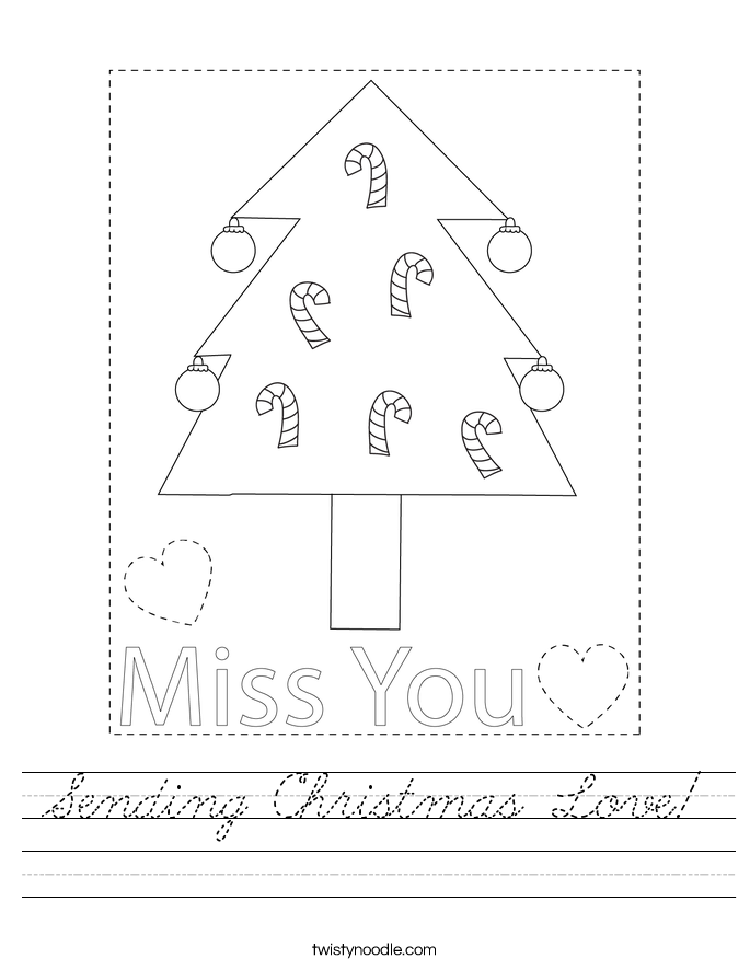 Sending Christmas Love! Worksheet