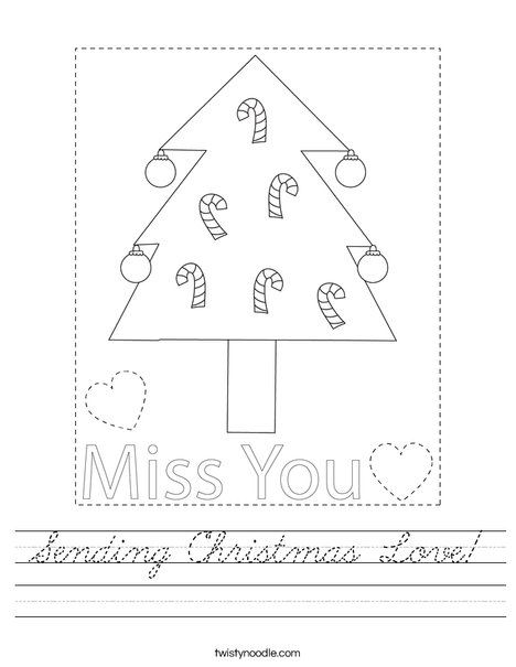 Sending Christmas Love! Worksheet