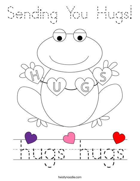 Sending you Hugs! Coloring Page