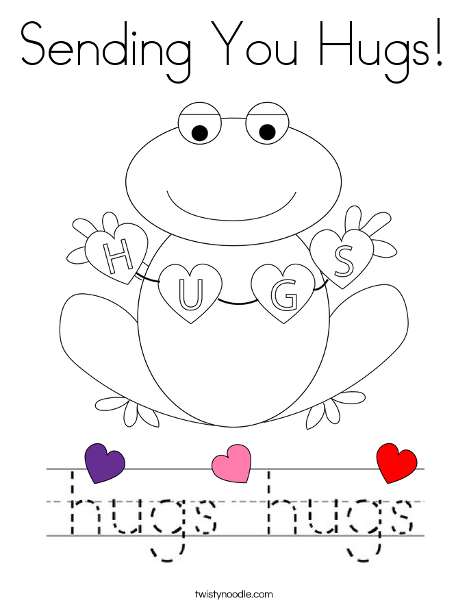 Sending You Hugs! Coloring Page