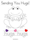 Sending You Hugs Coloring Page