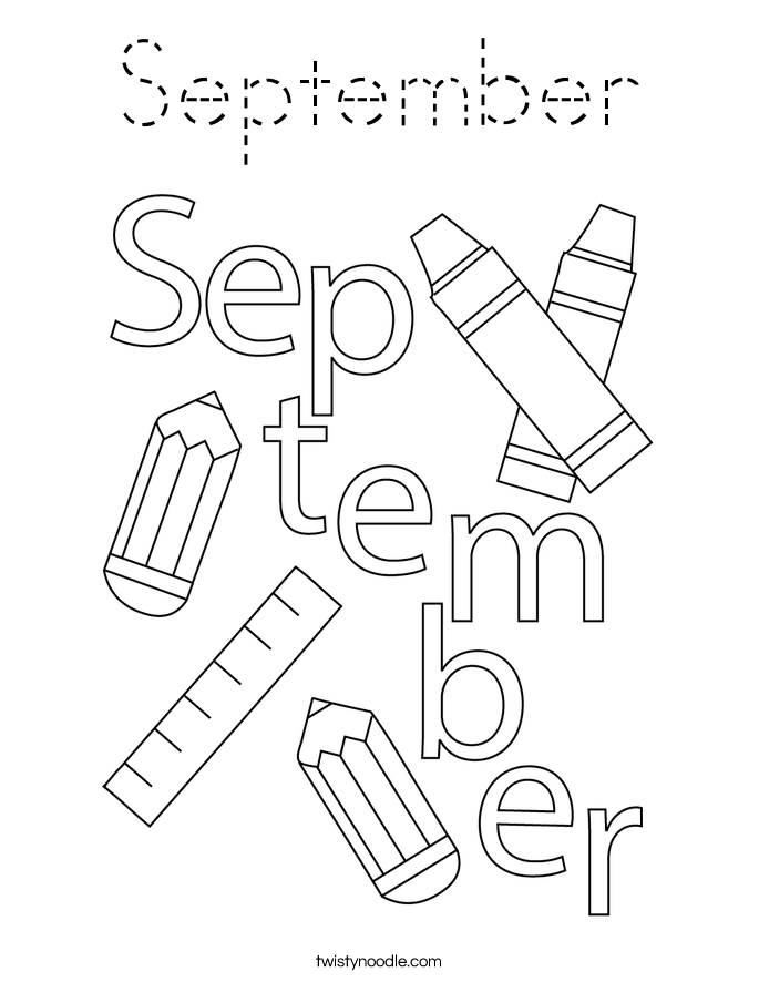 September Coloring Page