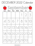 DECEMBER 2022 Calendar Coloring Page