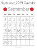 September 2024 Calendar Coloring Page