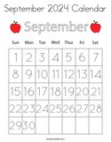 September 2024 Calendar Coloring Page
