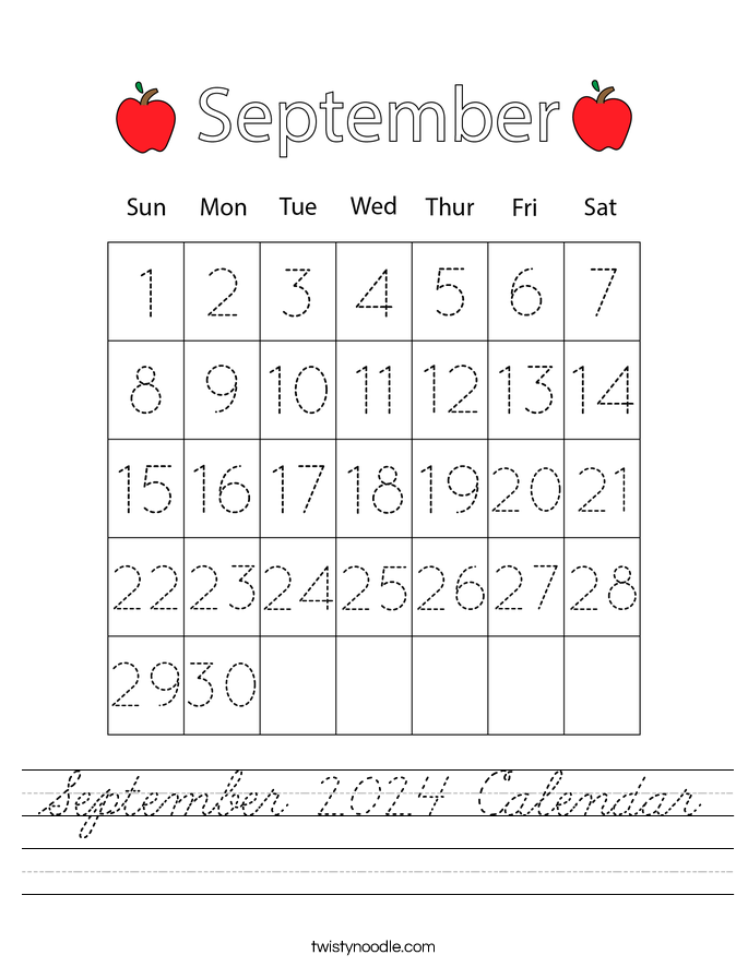 September 2024 Calendar Worksheet