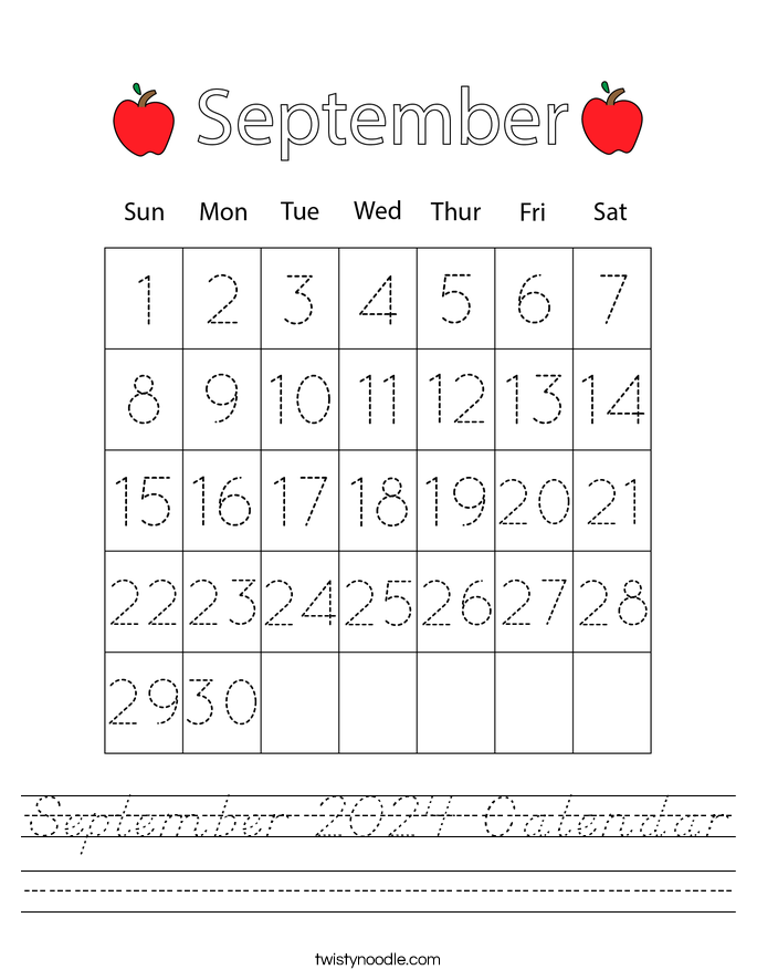 September 2024 Calendar Worksheet