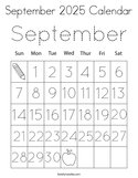 September 2025 Calendar Coloring Page