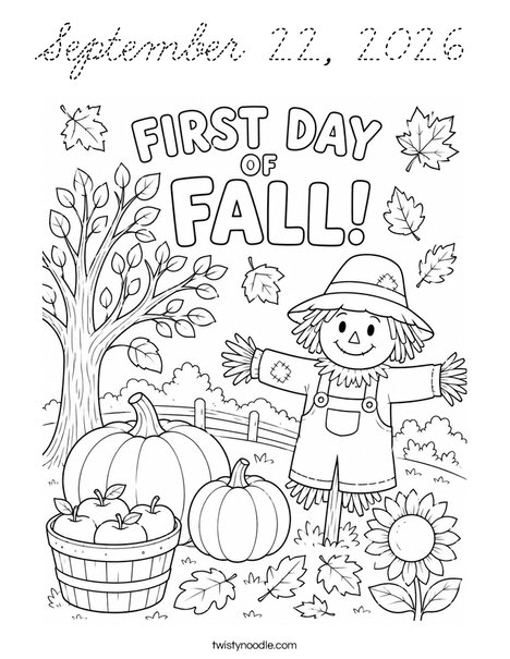September 22, 2026 Coloring Page