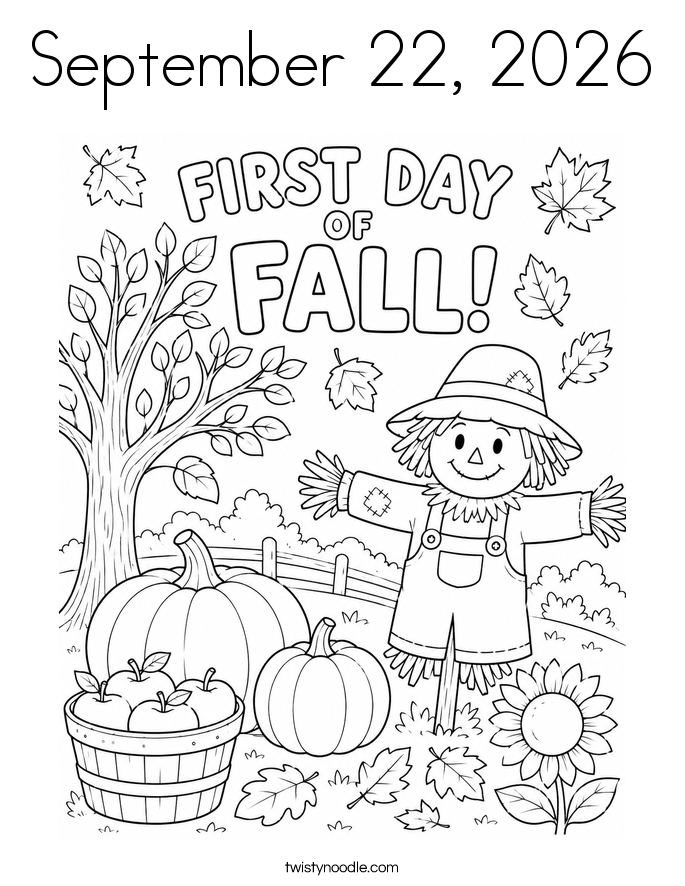 September 22, 2026 Coloring Page