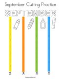 September Cutting Practice Coloring Page