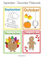 September- December Flashcards Coloring Page
