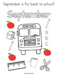 September is for back to school! Coloring Page