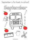 September is for back to school Coloring Page
