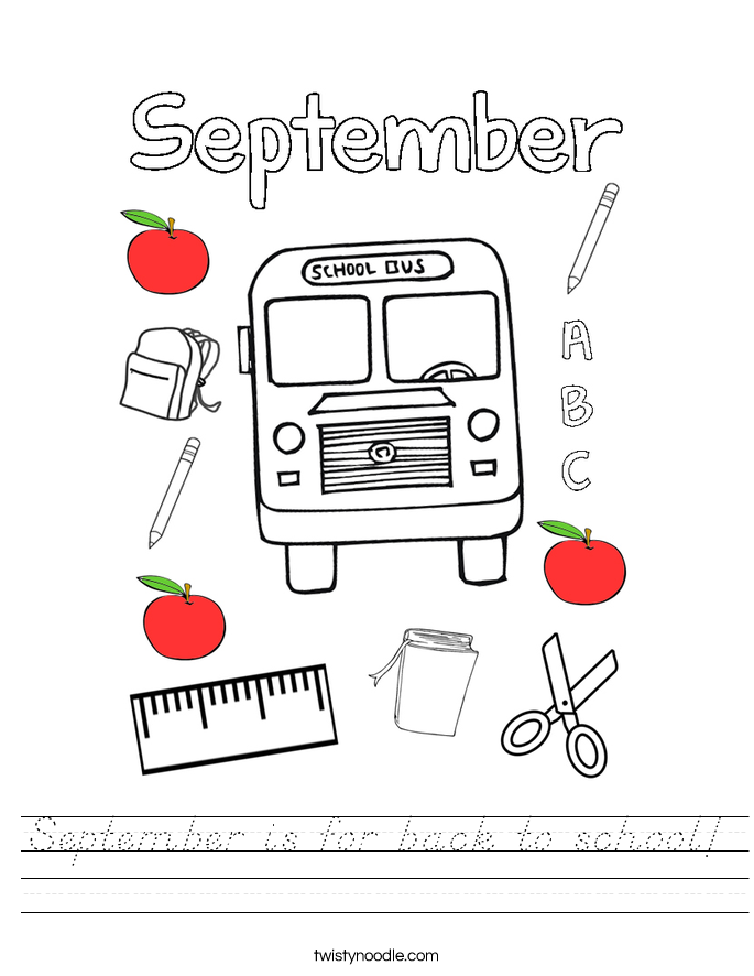 September is for back to school! Worksheet
