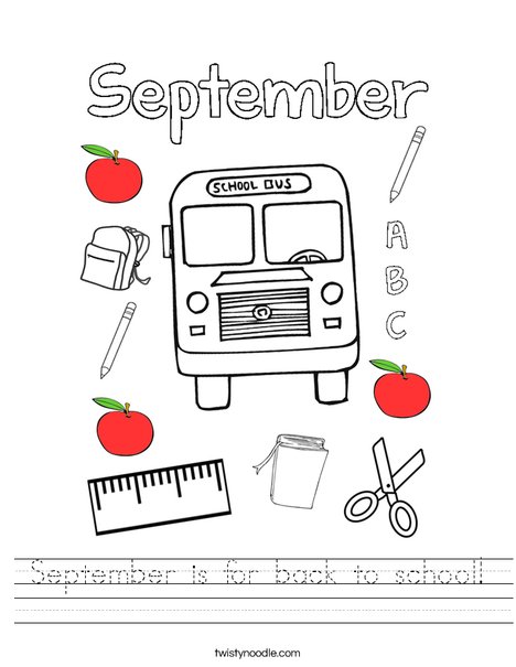 September is for back to school! Worksheet