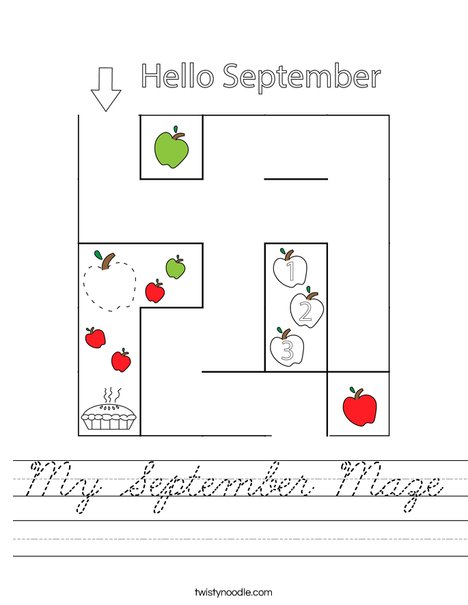 September Maze Worksheet