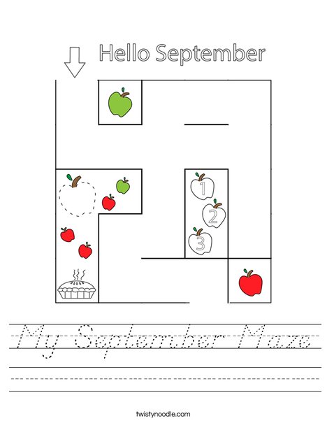 September Maze Worksheet