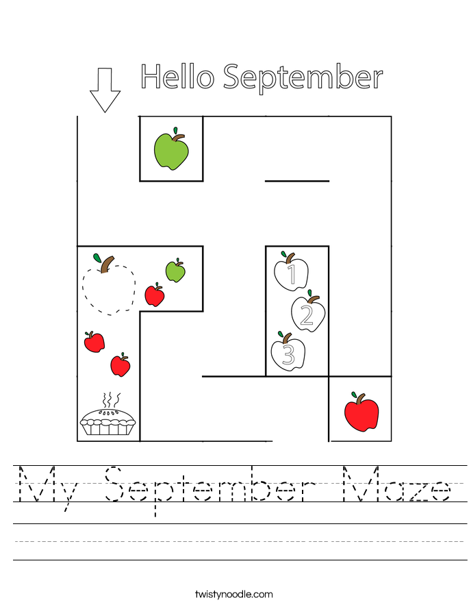 My September Maze Worksheet