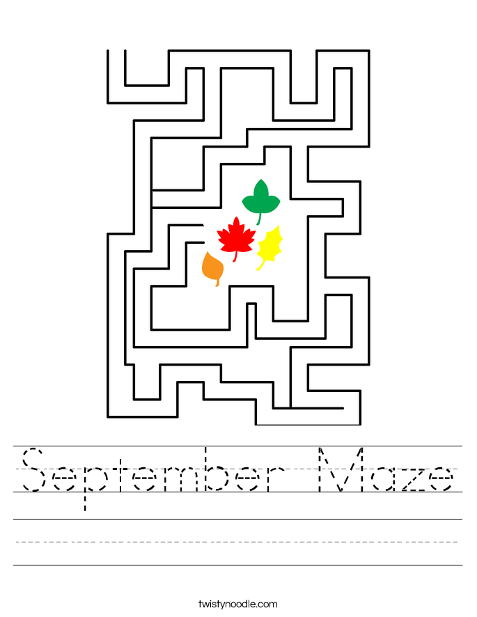 September Maze Worksheet