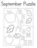 September Puzzle Coloring Page