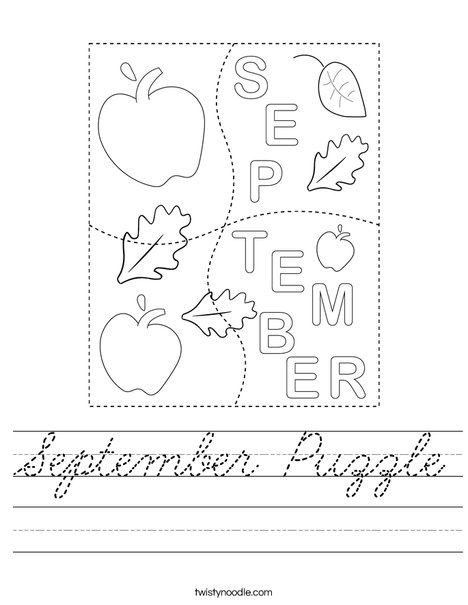 September Puzzle Worksheet