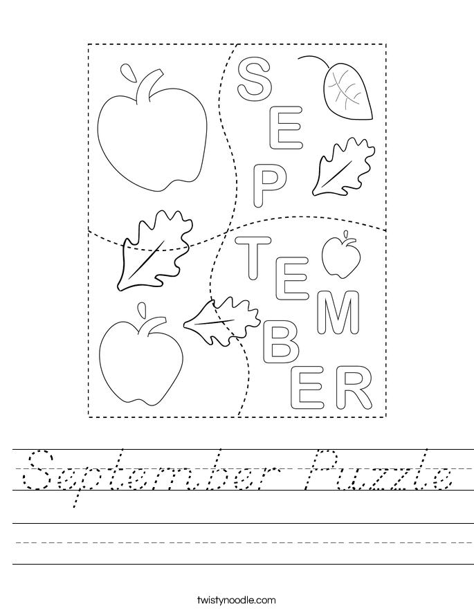 September Puzzle Worksheet