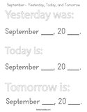 September- Yesterday, Today, and Tomorrow Coloring Page