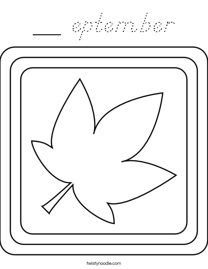 __ eptember Coloring Page