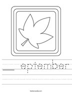__ eptember Handwriting Sheet