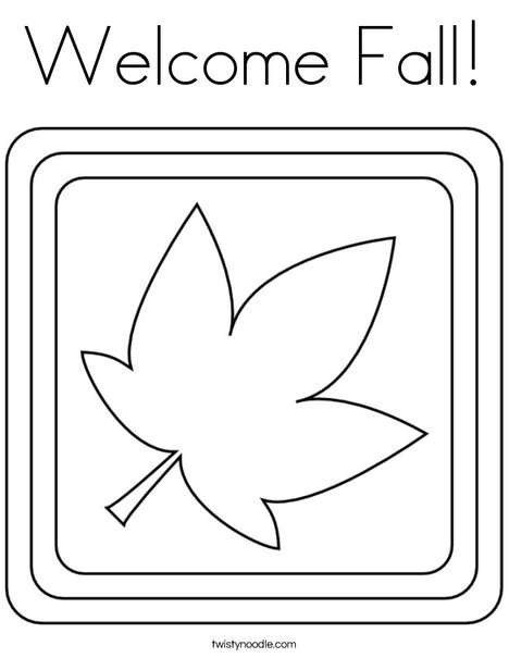 welcome fall coloring page twisty noodle
