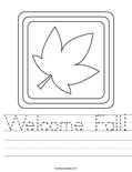 Welcome Fall! Worksheet