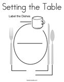 Setting the Table Coloring Page