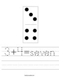 3+4=seven Worksheet