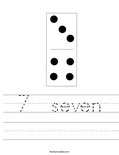 7  seven Worksheet