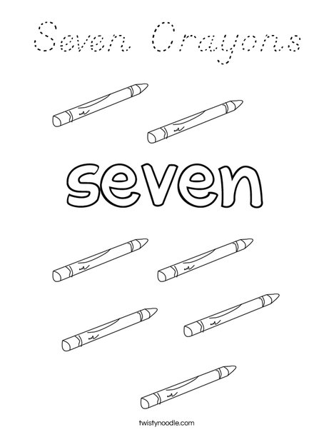 Seven Crayons Coloring Page