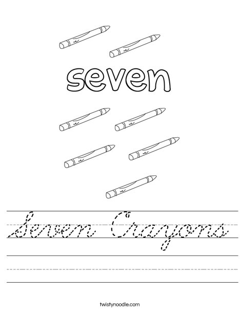 Seven Crayons Worksheet