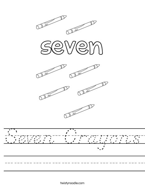 Seven Crayons Worksheet