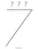 7  7  7 Coloring Page