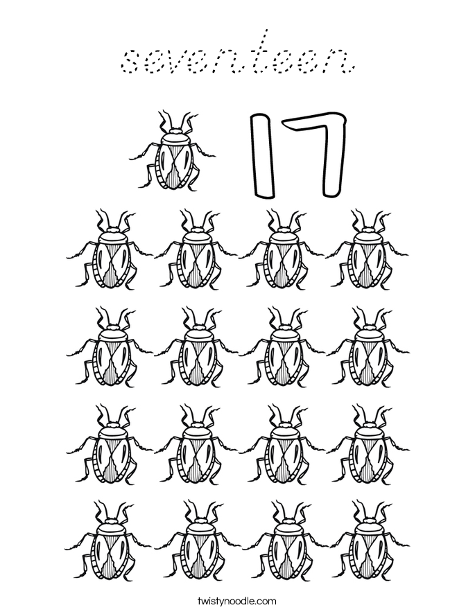 seventeen Coloring Page