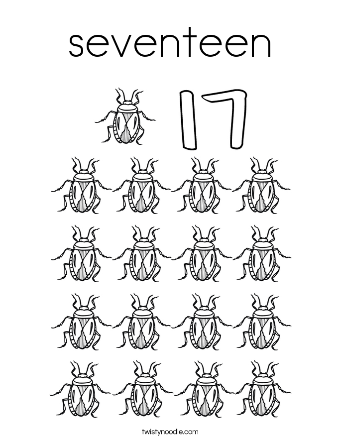 seventeen Coloring Page