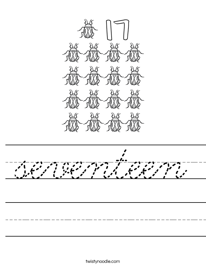 seventeen Worksheet