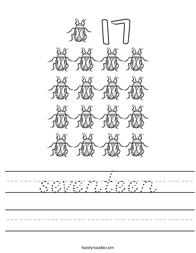 seventeen Worksheet