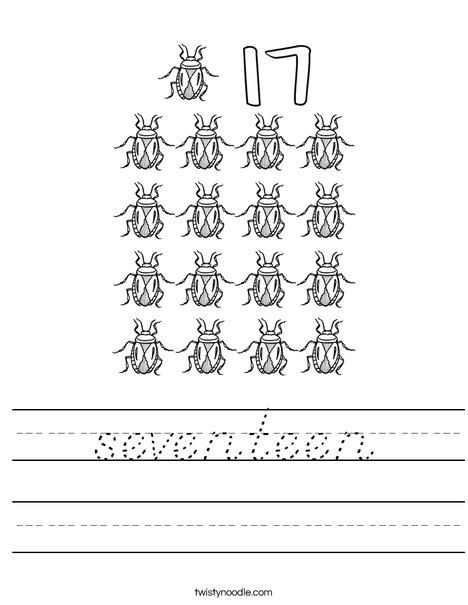 Seventeen Bugs Worksheet